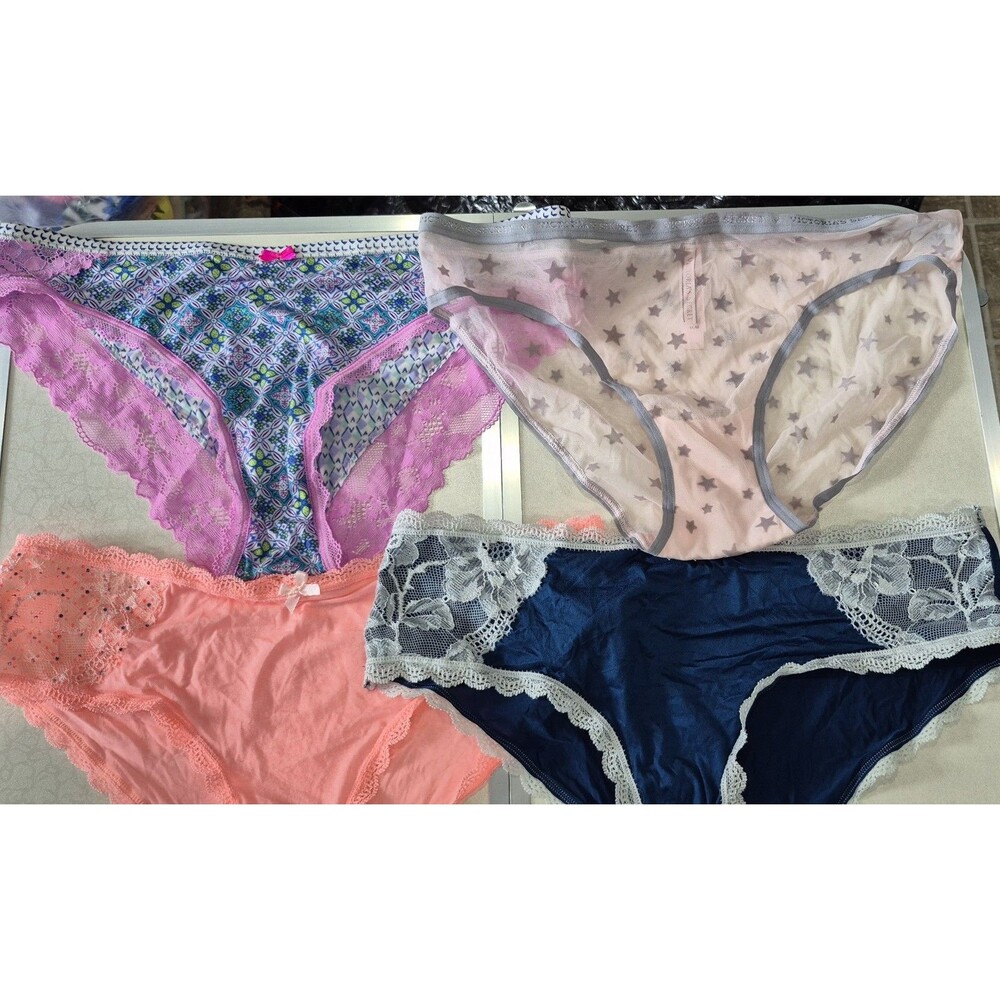 NWOT Lot Of 4 Victorias Secret Medium Underwear Panties Sheer Lace Soft New